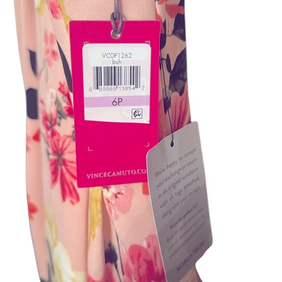 VINCE CAMUTO Womens Mini Light Pink Floral Halter Scuba Summer Dress Size 6P NEW - Picture 12 of 15